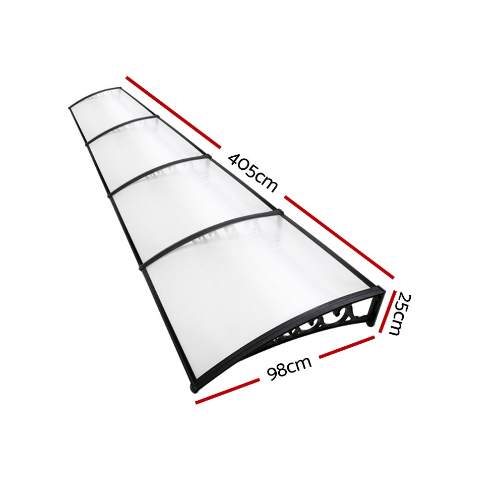 Instahut Window Door Awning Door Canopy Patio UV Sun Shield WHITE 1mx4m DIY freeshipping - Awezingly