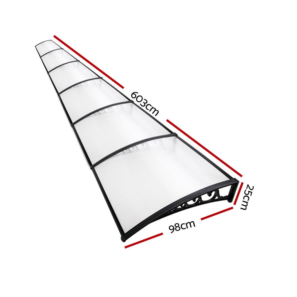 Instahut Window Door Awning Door Canopy Patio UV Sun Shield WHITE 1mx6m DIY freeshipping - Awezingly