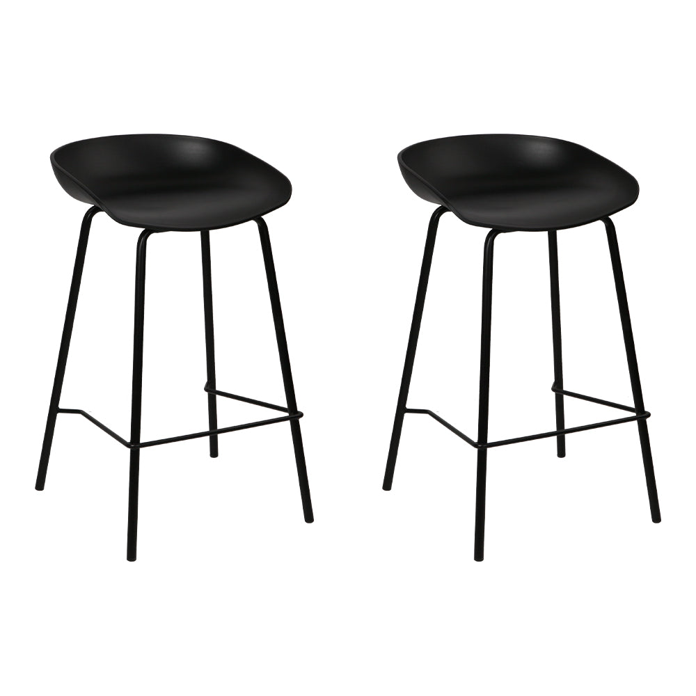 Artiss Set of 2 Metal Bar Stools - Black Artiss