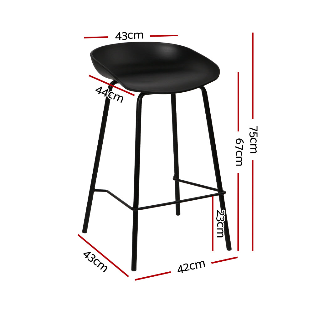 Artiss Set of 4 Metal Bar Stools - Black freeshipping - Awezingly