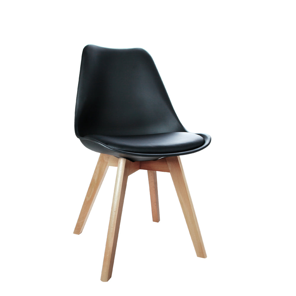 Artiss Set of 4 Padded Dining Chair - Black freeshipping - Awezingly