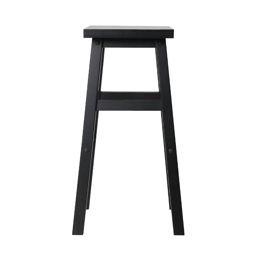 Artiss Set of 2 Wooden Backless Bar Stools - Black Artiss