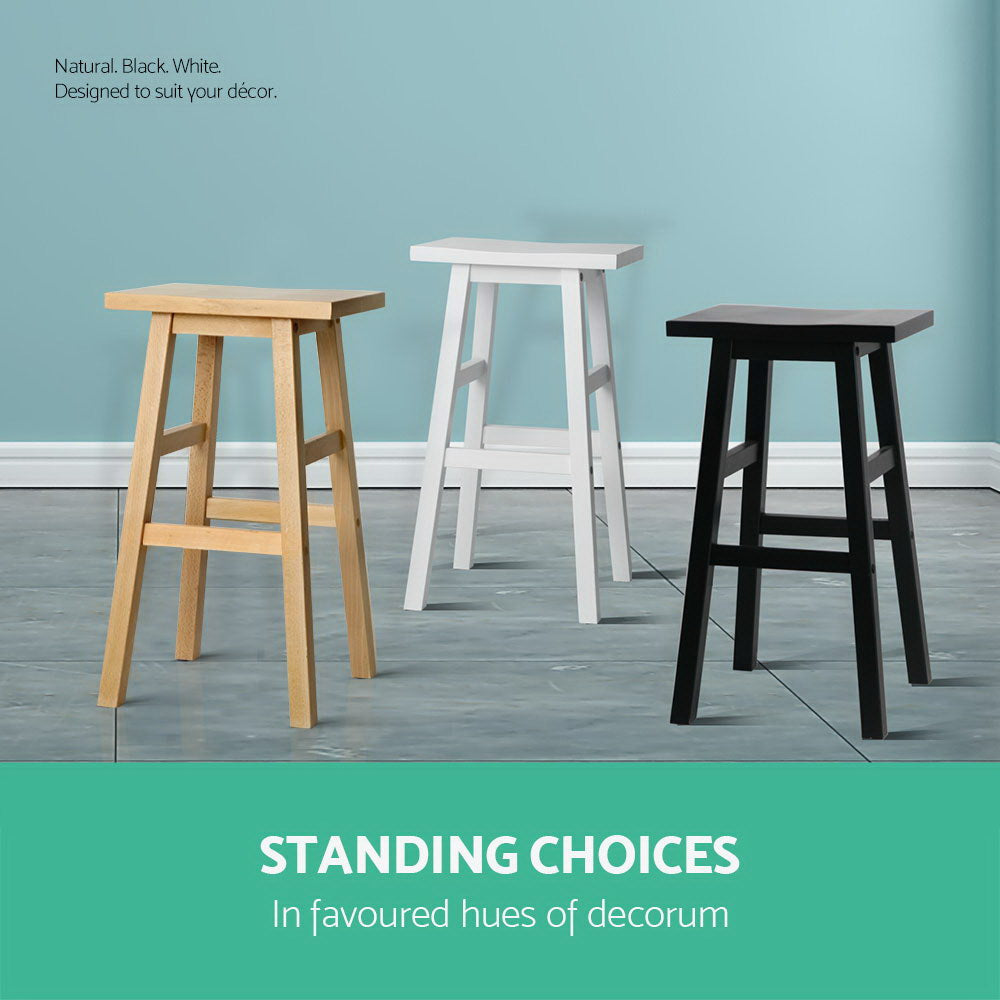 Artiss Set of 2 Wooden Backless Bar Stools - Natural freeshipping - Awezingly
