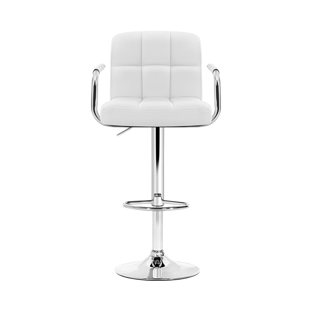 Artiss Set of 4 Bar Stools Gas lift Swivel - Steel and White freeshipping - Awezingly