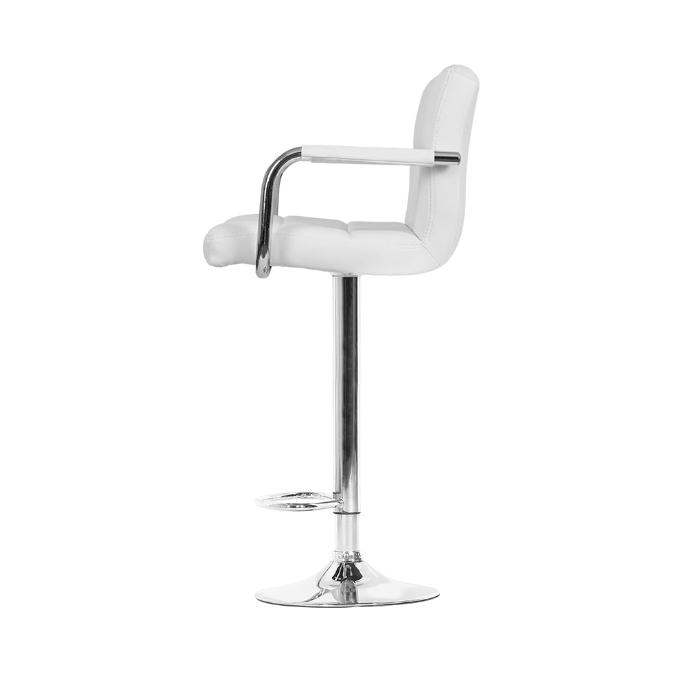 Artiss Set of 4 Bar Stools Gas lift Swivel - Steel and White freeshipping - Awezingly