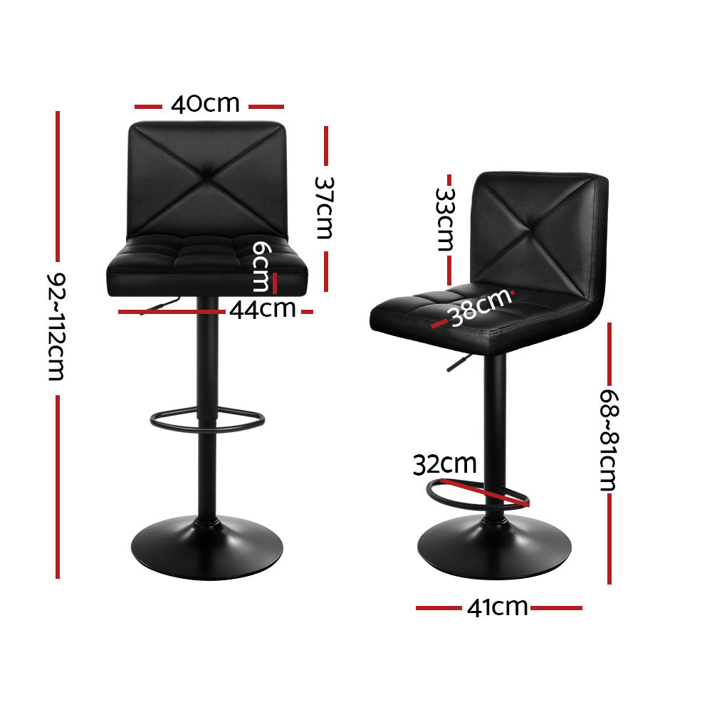 Artiss Set of 4 Bar Stools PU Leather Criss Cross Style - Black and Chrome freeshipping - Awezingly