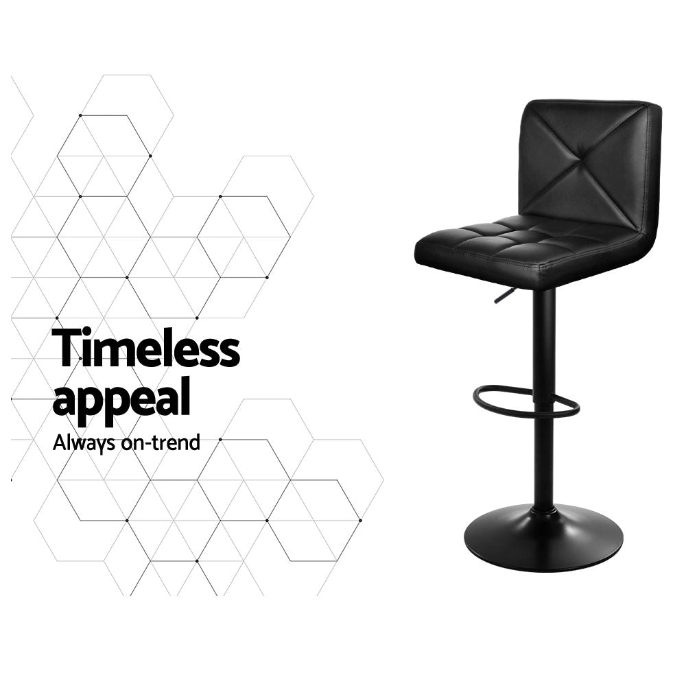 Artiss Set of 4 Bar Stools PU Leather Criss Cross Style - Black and Chrome freeshipping - Awezingly