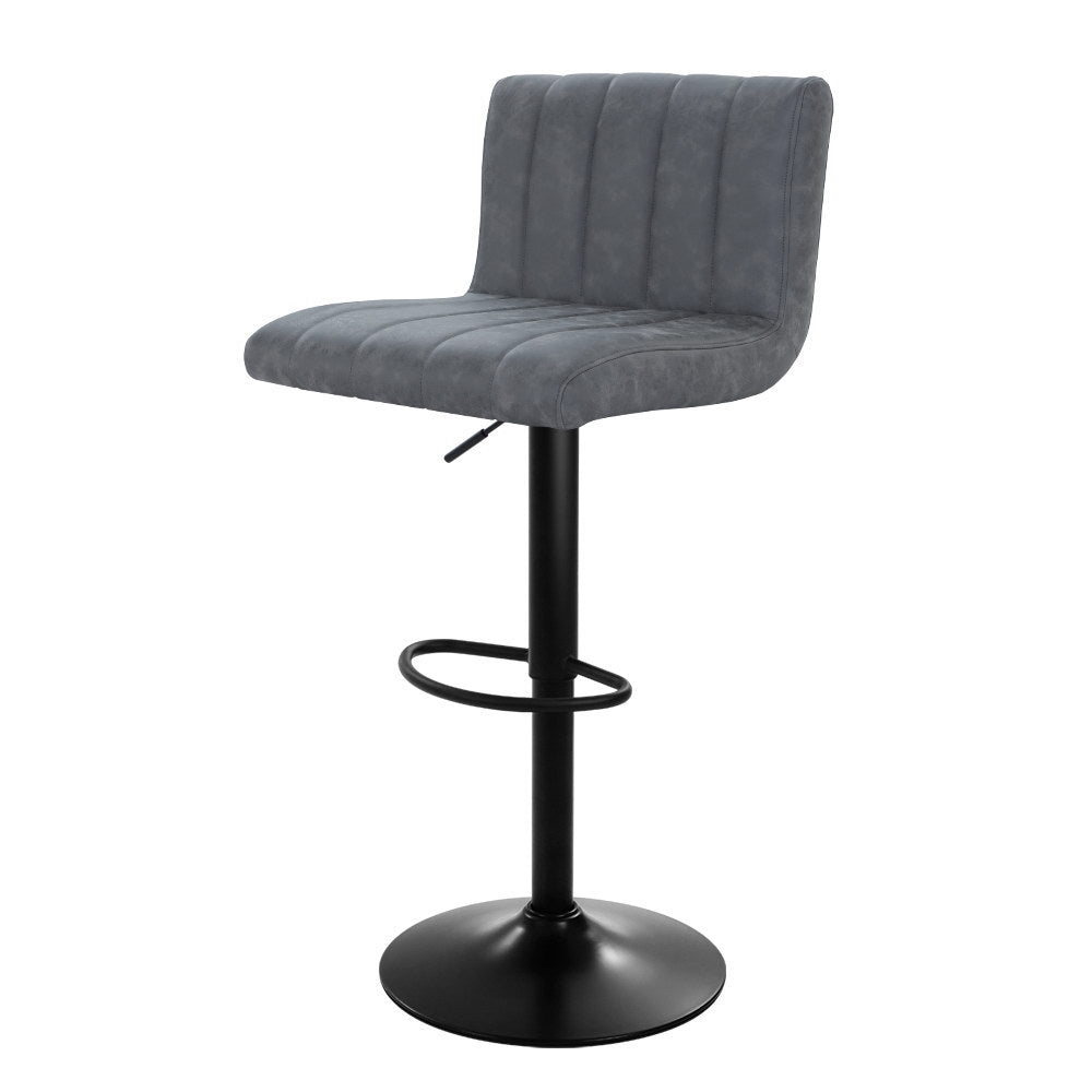 Artiss 2x Kitchen Bar Swivel Leather Gas Lift Stools freeshipping - Awezingly