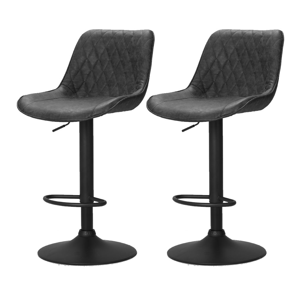 Artiss Set of 2 Bar Stools Kitchen Stool Chairs Metal Barstool Dining Chair Black Rushal Artiss