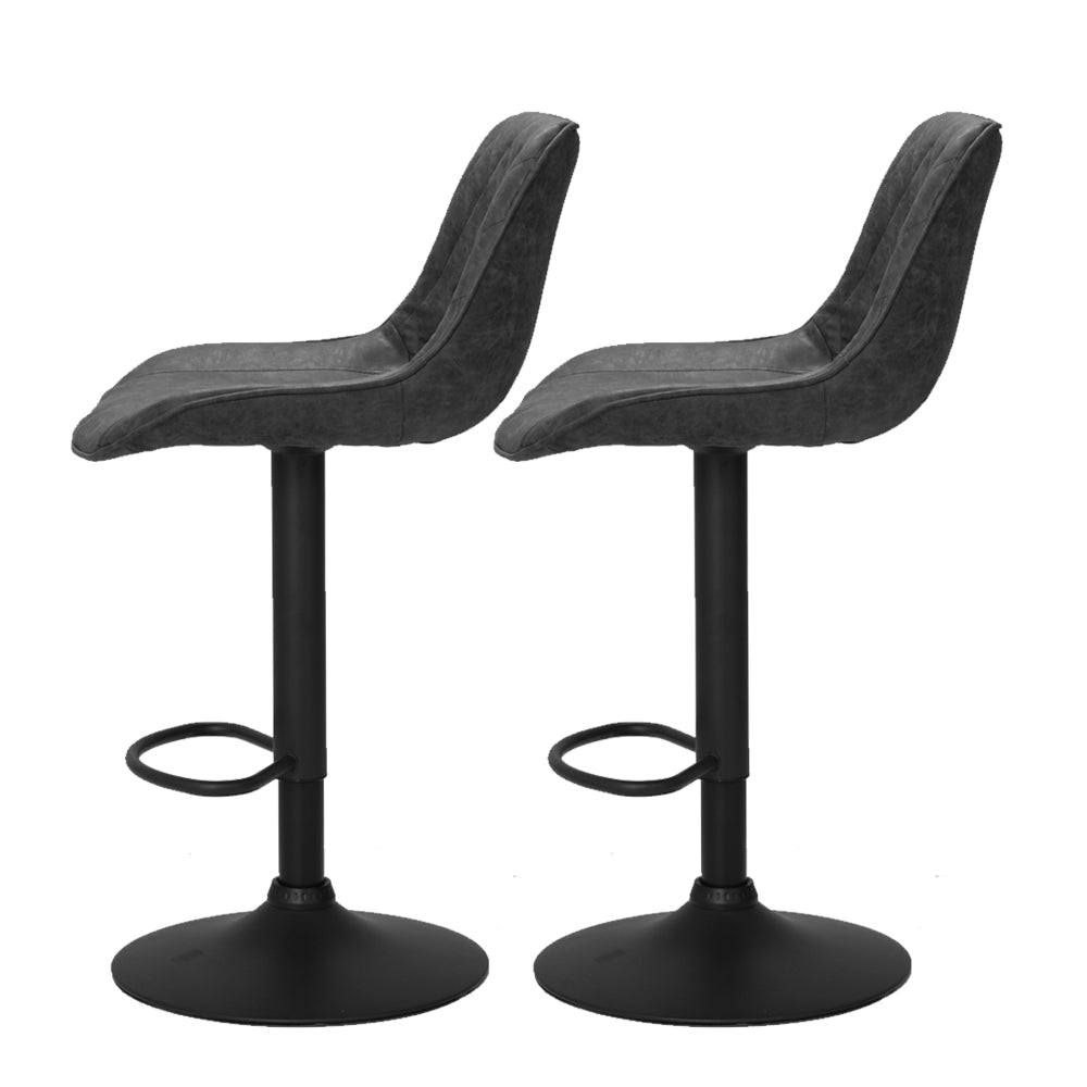 Artiss Set of 2 Bar Stools Kitchen Stool Chairs Metal Barstool Dining Chair Black Rushal Artiss