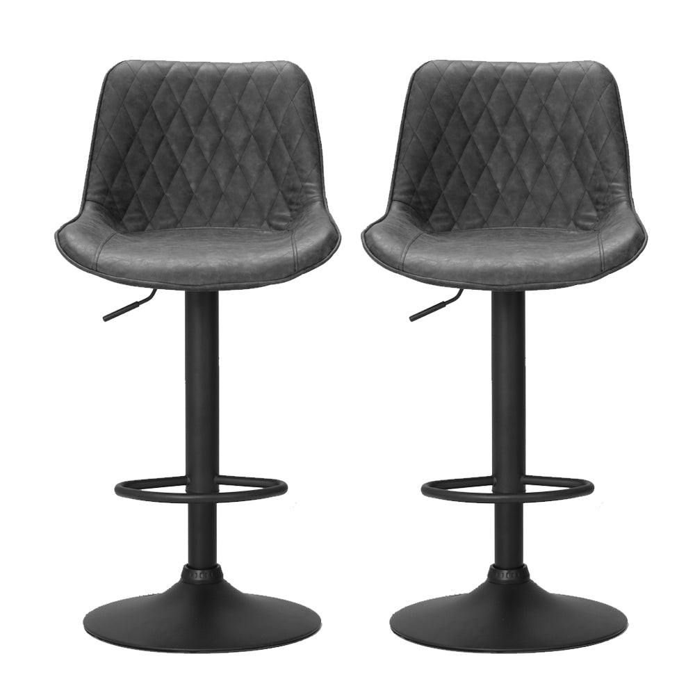 Artiss Set of 2 Bar Stools Kitchen Stool Chairs Metal Barstool Dining Chair Black Rushal Artiss