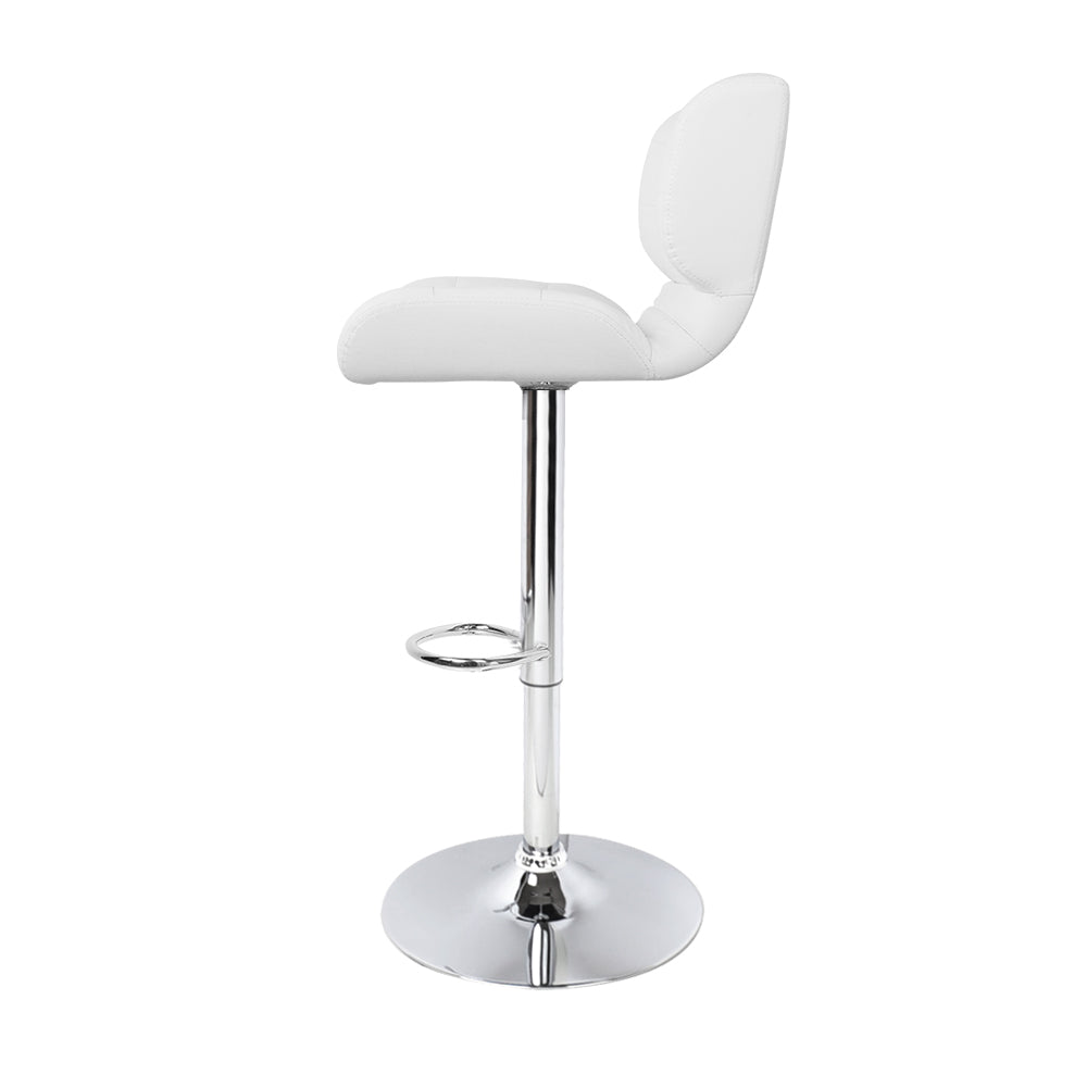 Artiss Set of 2 PU Leather Gas Lift Bar Stools - White Artiss