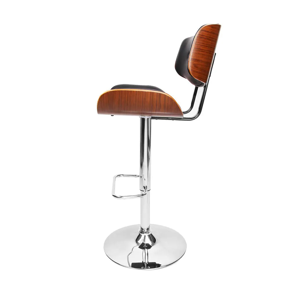 Artiss Wooden Gas Lift Bar Stools - Black Artiss