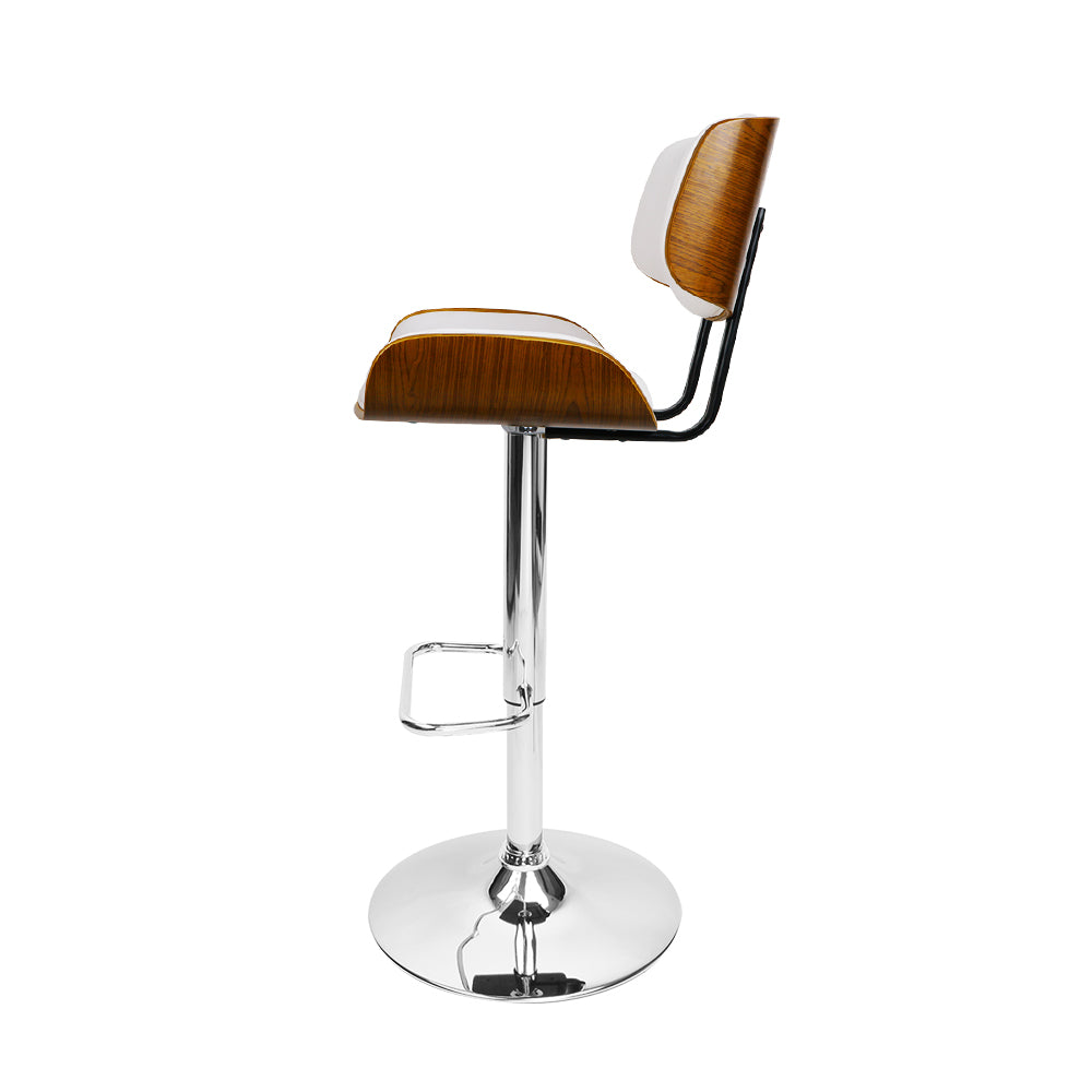 Artiss Wooden Gas Lift Bar Stools - White Artiss