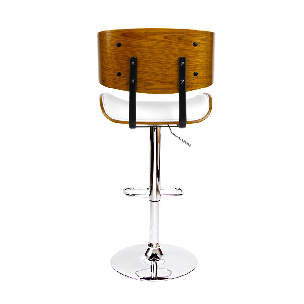 Artiss Wooden Gas Lift Bar Stools - White Artiss