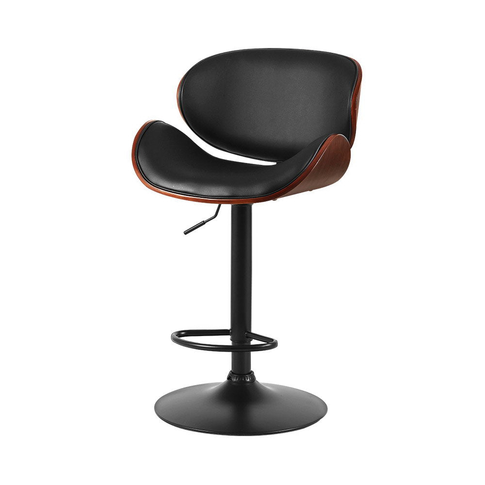 Artiss Kitchen Bar Stools Swivel Gas Lift Wooden Stool Metal Black Barstools Artiss