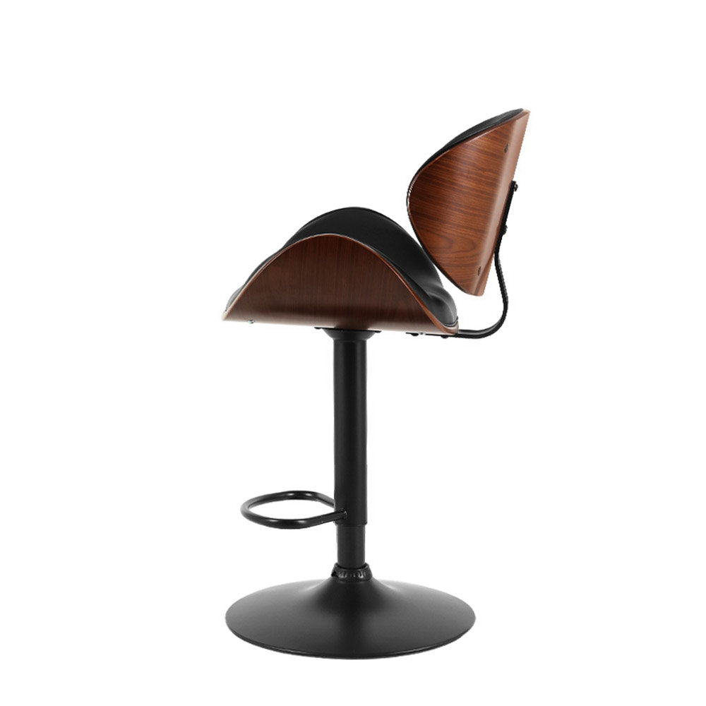 Artiss Kitchen Bar Stools Swivel Gas Lift Wooden Stool Metal Black Barstools Artiss