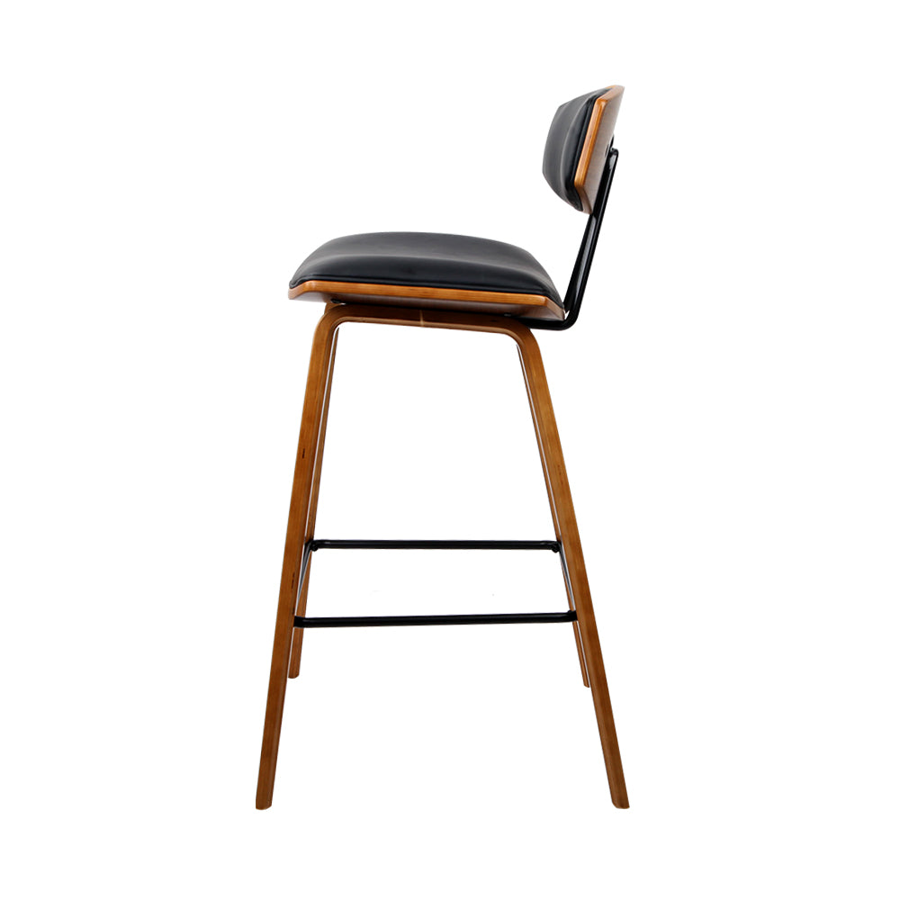 Artiss Set of 2 Wooden Bar Stool - Black Artiss