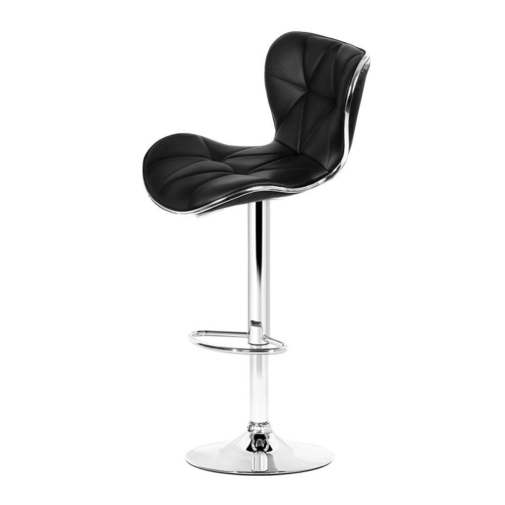Artiss Set of 2 PU Leather Bar Stools - Black freeshipping - Awezingly