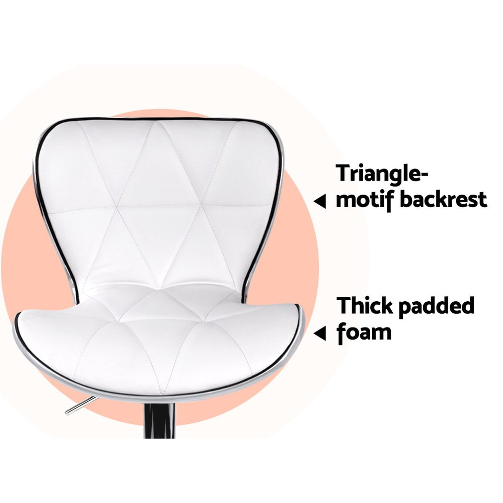 Artiss Set of 2 PU Leather Bar Stools - White freeshipping - Awezingly