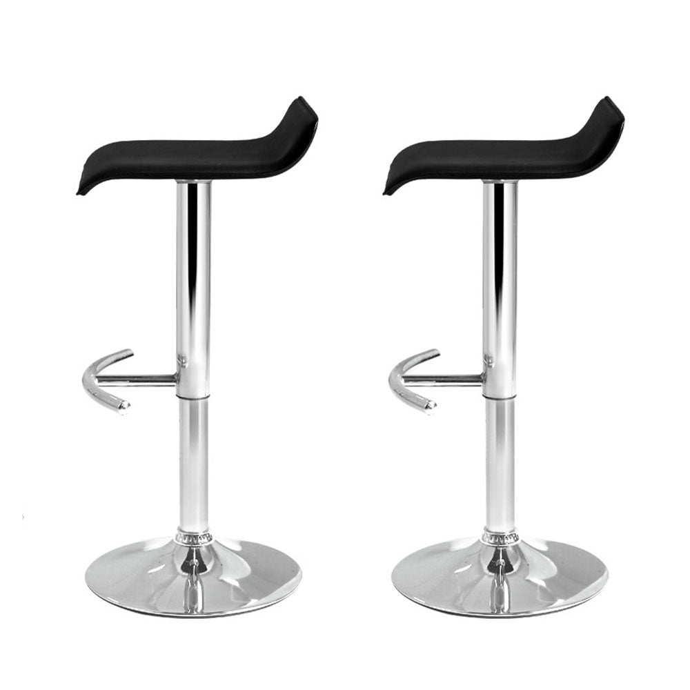 Artiss Set of 2 PU Leather Bar Stools - Black Artiss