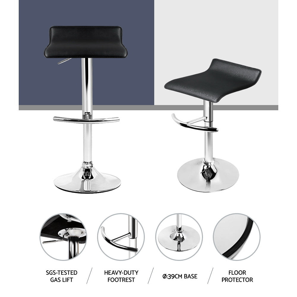 Artiss Set of 2 PU Leather Bar Stools - Black Artiss