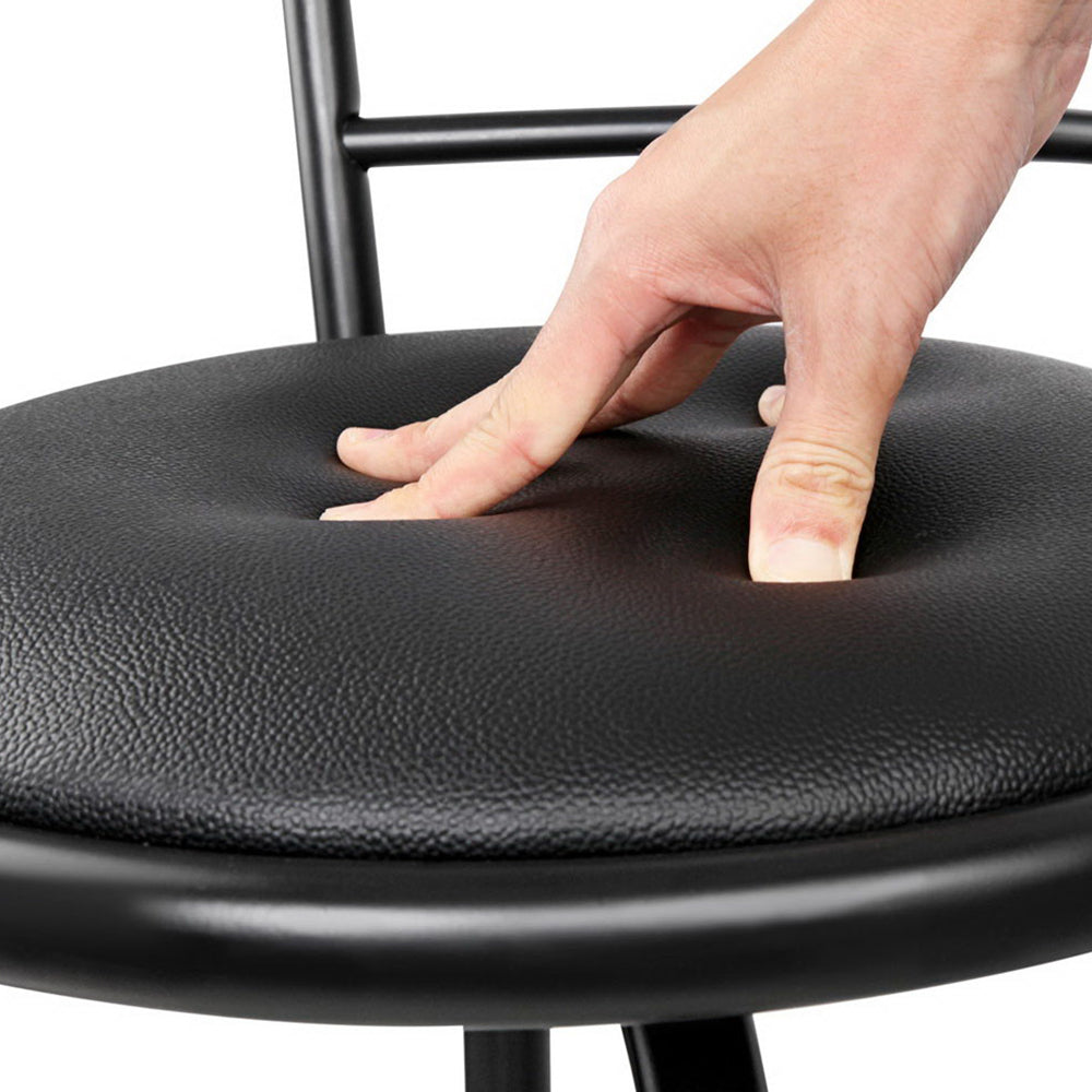 Artiss Set of 4 PU Leather Bar Stools - Black and Steel freeshipping - Awezingly