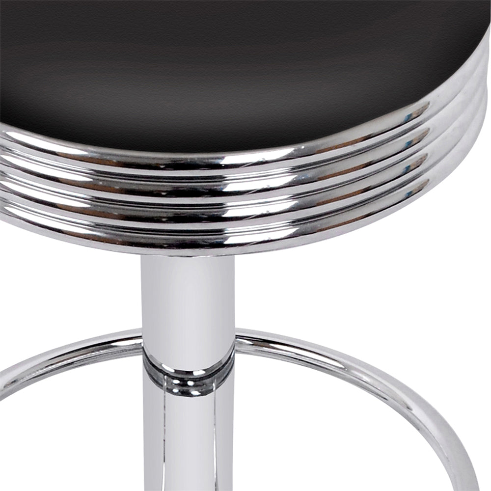 Artiss Set of 4 PU Leather Backless Bar Stools - Black and Chrome Artiss