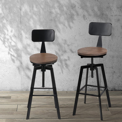 Artiss Rustic Industrial Metal Bar Stool