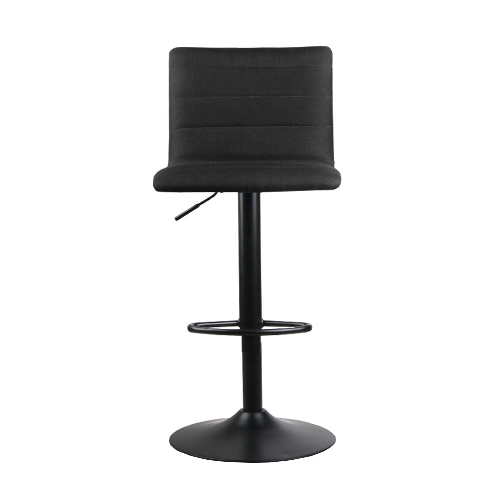 Artiss Set of 4 Faux Linen Bar Stools - Black freeshipping - Awezingly