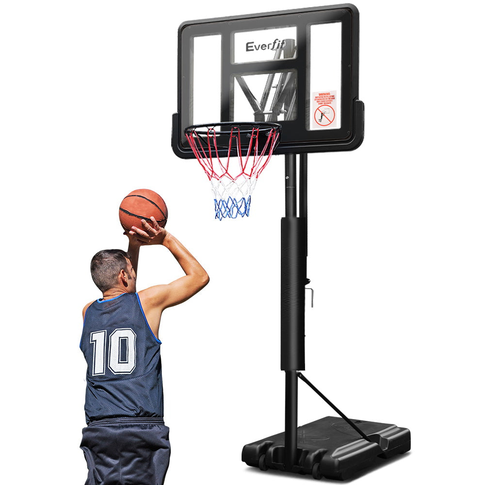 Everfit 3.05M Basketball Hoop Stand System Ring Portable Net Height Adjustable Black Everfit