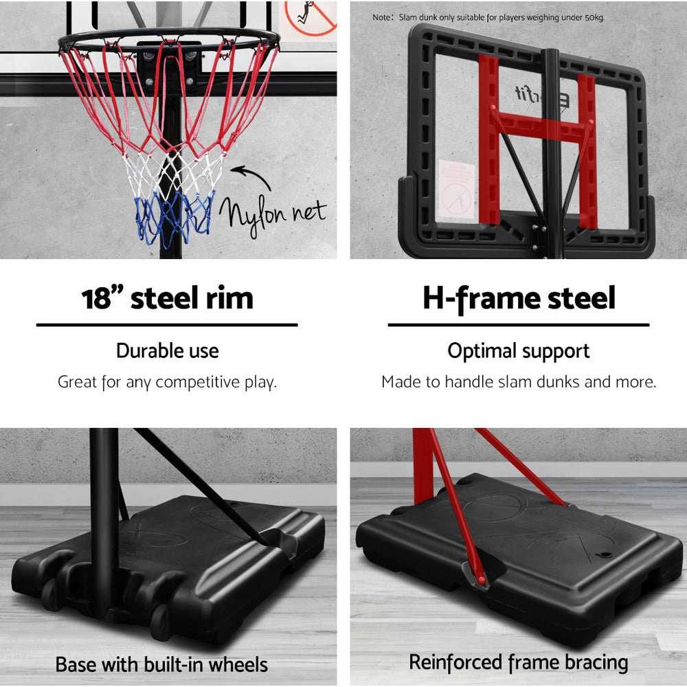 Everfit 3.05M Basketball Hoop Stand System Ring Portable Net Height Adjustable Blue Everfit
