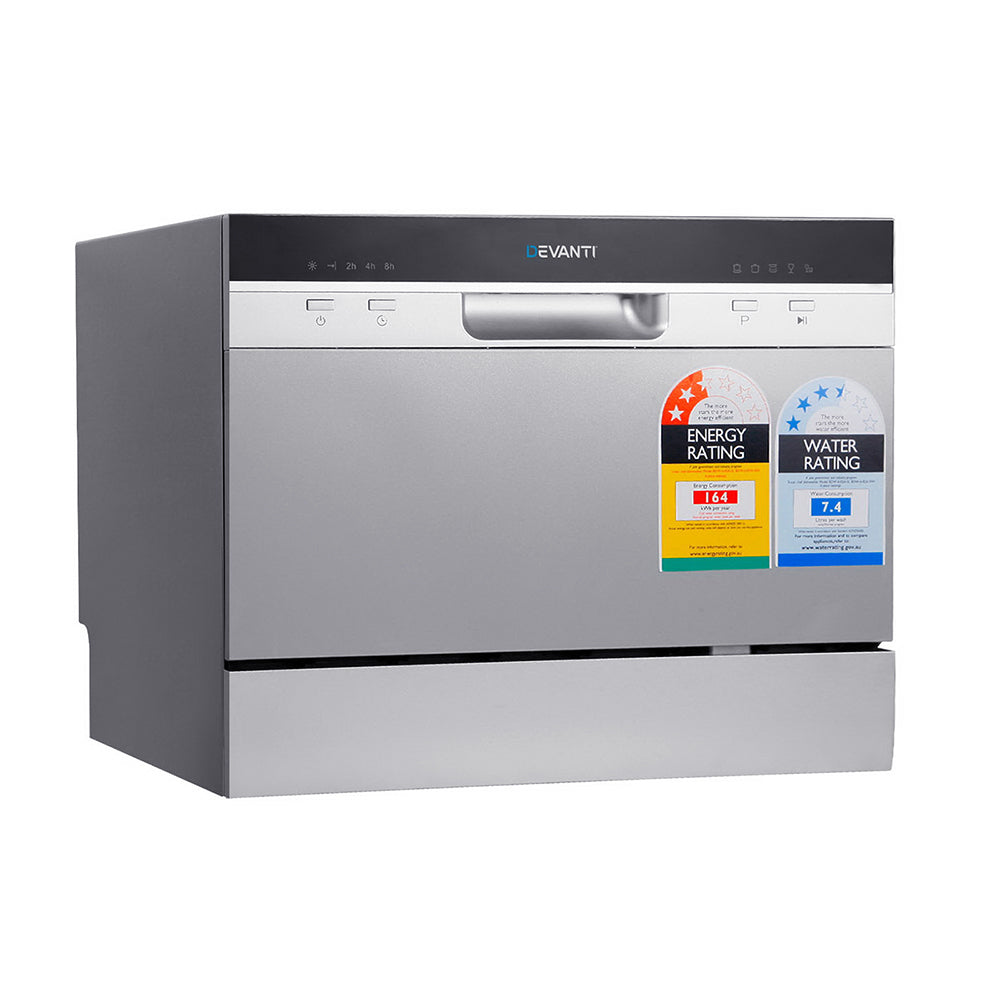 Devanti Benchtop Dishwasher 6 Place Bench Top Countertop Dishwasher Freestanding Devanti