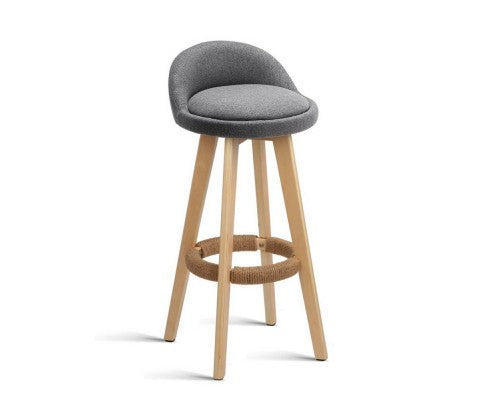 Artiss Set of 2 Fabric Bar Stools-Grey freeshipping - Awezingly