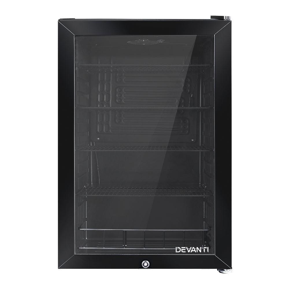 Devanti 115L Bar Fridge Glass Door Mini Freezer Fridges Countertop Beverage Commercial freeshipping - Awezingly