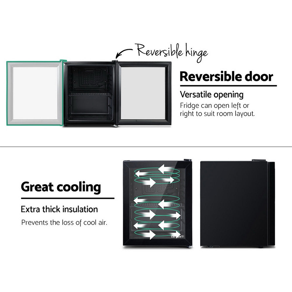 Devanti 46L Glass Door Bar Fridge Mini Countertop Freezer Fridges Bottle Cooler freeshipping - Awezingly