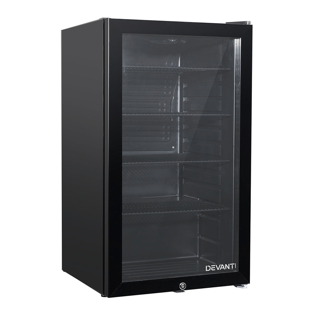 Devanti 98L Bar Fridge Glass Door Mini Freezer Fridges Countertop Beverage Commercial freeshipping - Awezingly