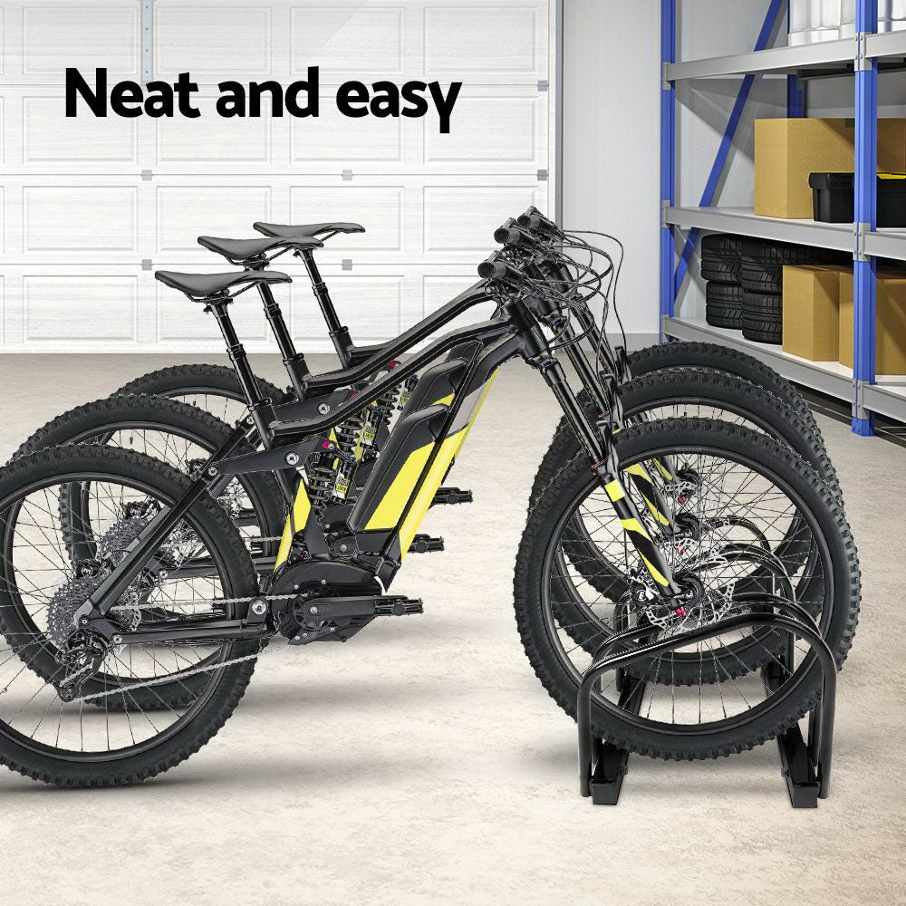 Portable Bike 3 Parking Rack Bicycle Instant Storage Stand - Black freeshipping - Awezingly