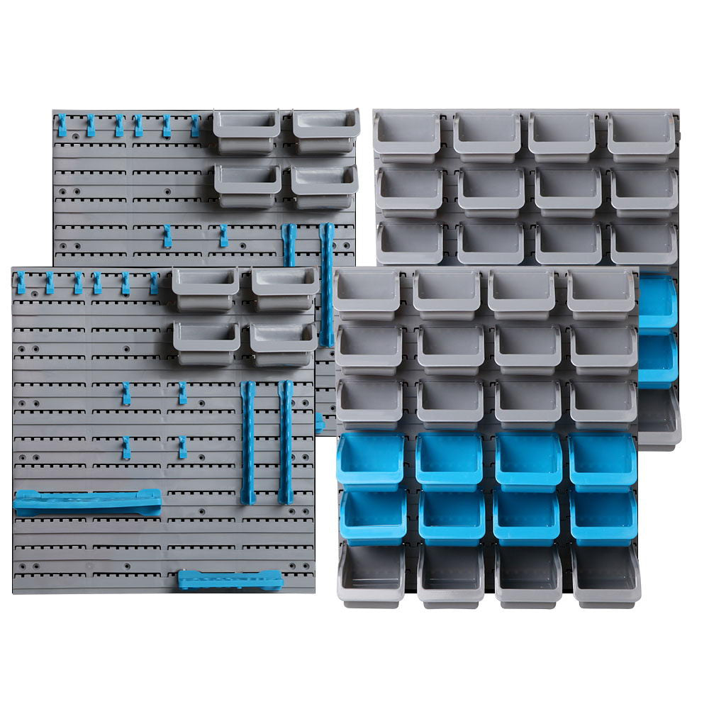 Giantz 88 Parts Wall-Mounted Storage Bin Rack Tool Garage Shelving Organiser Box freeshipping - Awezingly