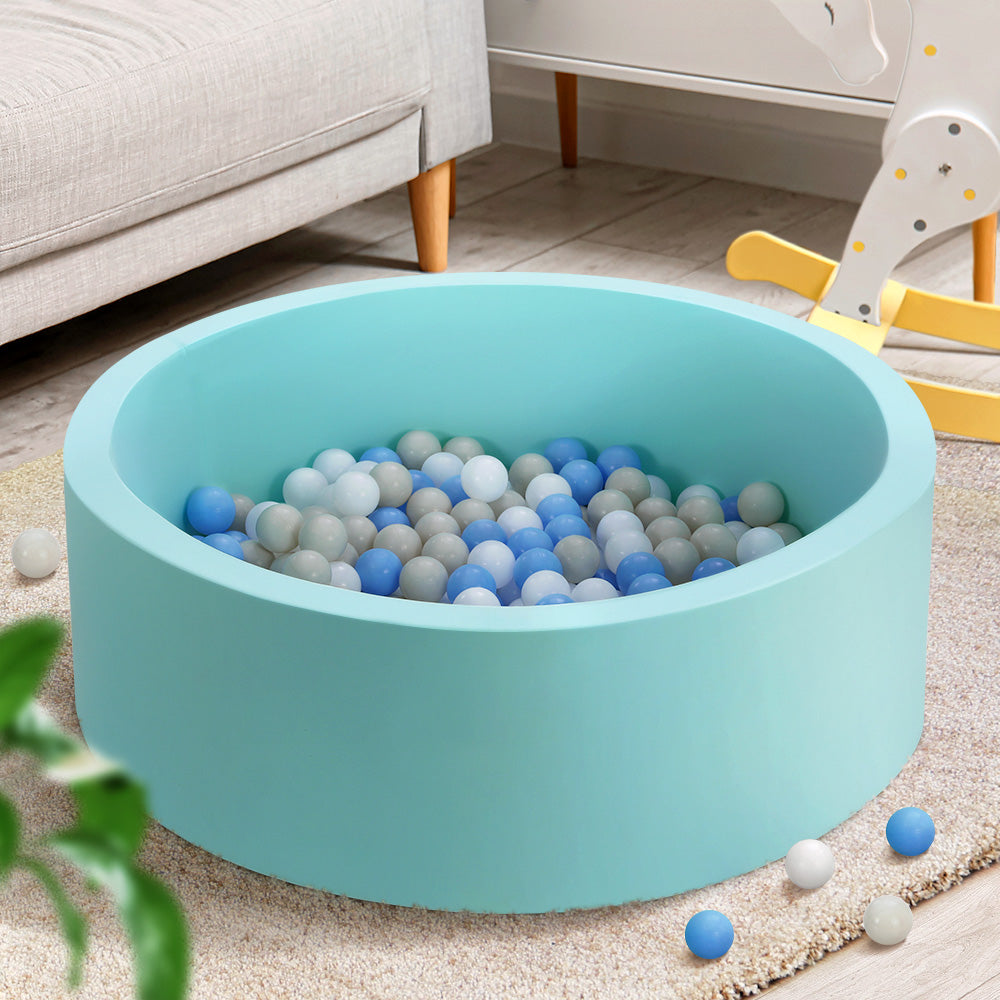 Keezi Ocean Foam Ball Pit with Balls Kids Play Pool Barrier Toys 90x30cm Blue Keezi