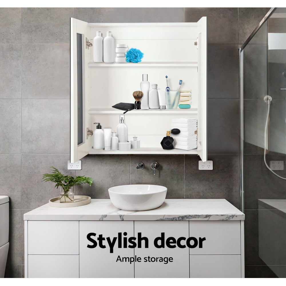 Cefito Bathroom Vanity Mirror with Storage Cavinet - White Cefito