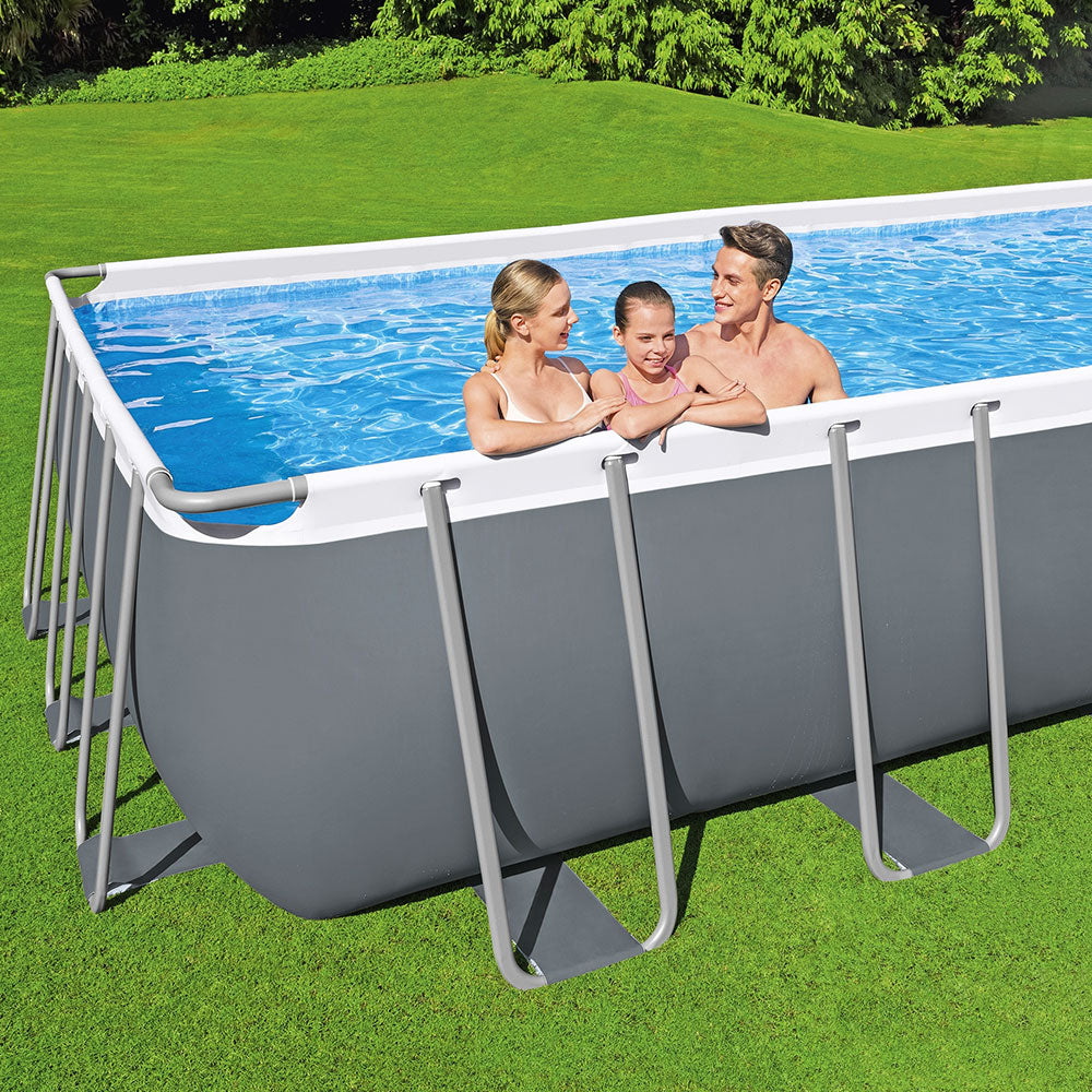 Bestway Swimming Pool Frame Above Ground Pools Rectangular Filter Pump Ladder 7M Bestway