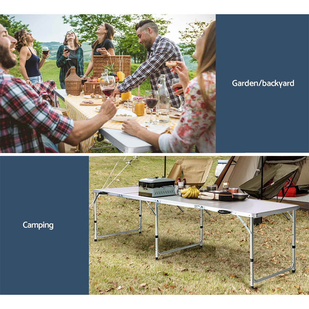 Weisshorn Folding Camping Table Portable Family Picnic Garden 240CM Weisshorn