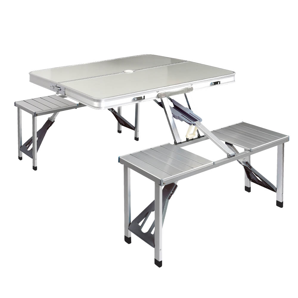 Weisshorn Camping Table with Chairs Folding Outdoor Picnic Beach BBQ 85CM Weisshorn