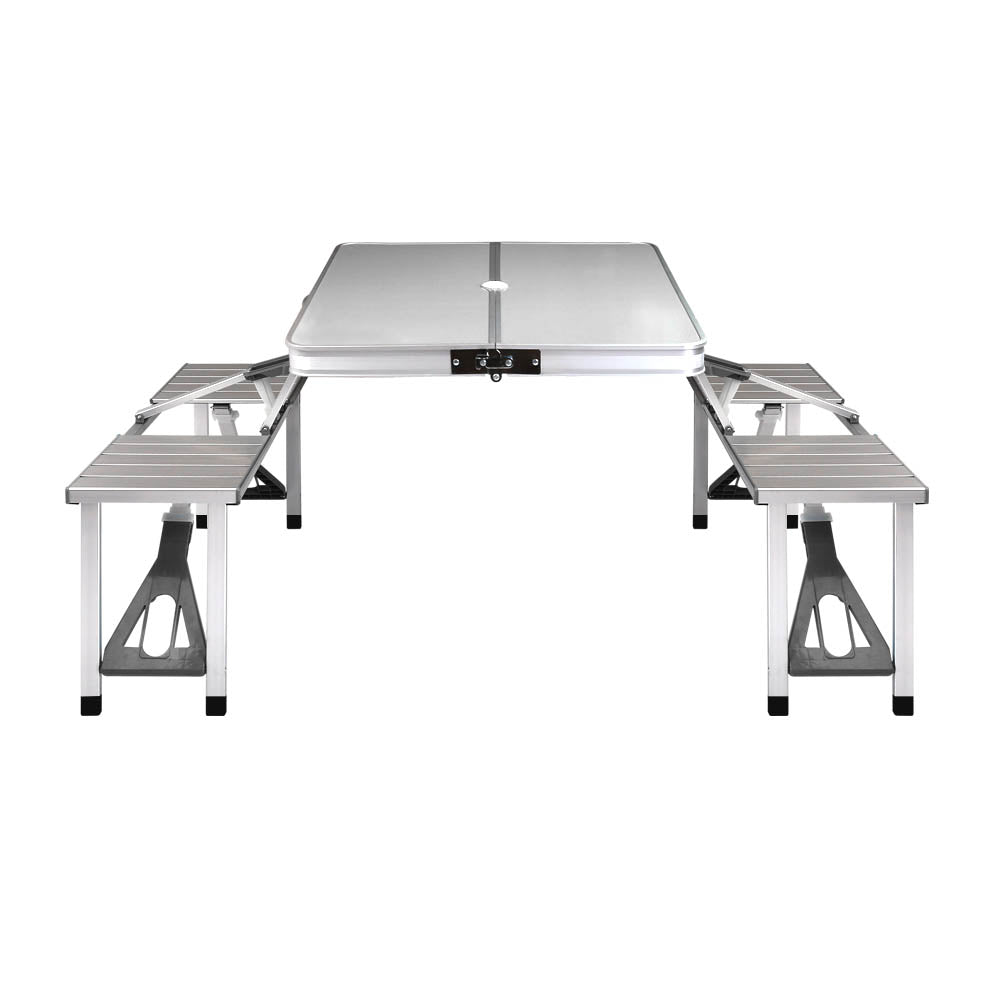 Weisshorn Camping Table with Chairs Folding Outdoor Picnic Beach BBQ 85CM Weisshorn