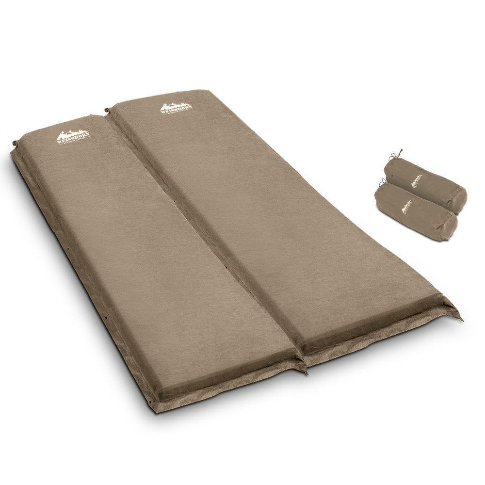 Weisshorn Self Inflating Mattress Mat Air Bed Pad Double Coffee 10CM Thick Weisshorn