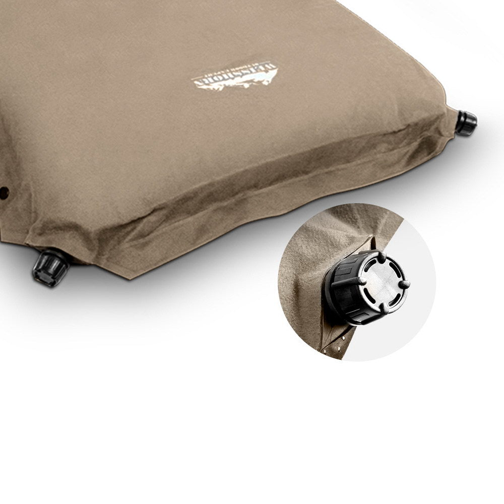 Weisshorn Self Inflating Mattress Mat Air Bed Pad Double Coffee 10CM Thick Weisshorn