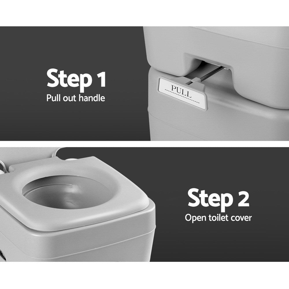 Weisshorn 20L Portable Outdoor Camping Toilet with Carry Bag- Grey freeshipping - Awezingly