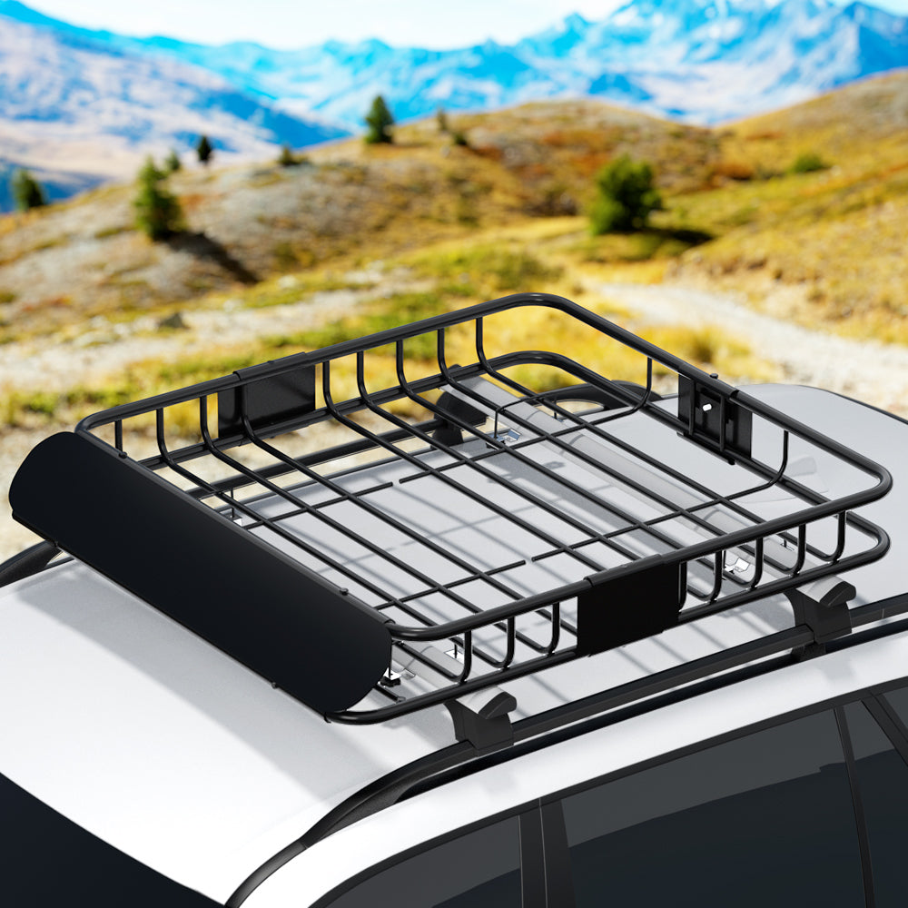 Giantz Universal Car Roof Rack Basket Luggage Carrier Steel Vehicle Cargo 111cm Giantz