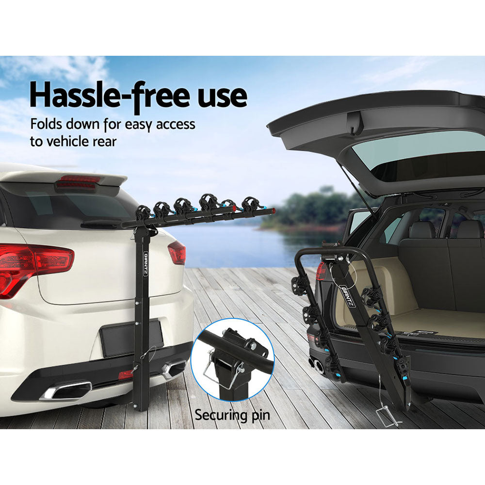 Giantz Bike Carrier 4 Bicycle Car Rear Rack Hitch Mount 2 Towbar Foldable Steel